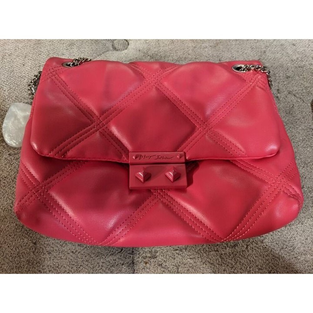 Betsey Johnson Pink Quilted Crossbody XO